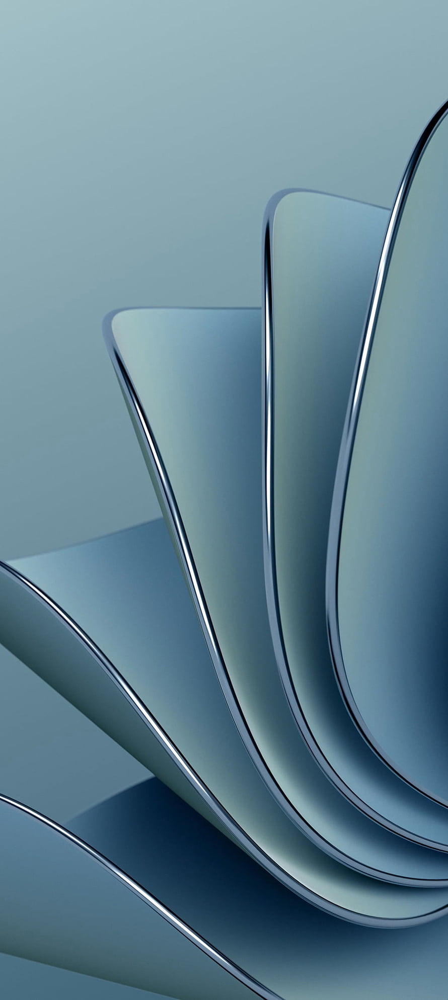 Abstract Blue Curved Shapes Wallpaper HD phone wallpaper