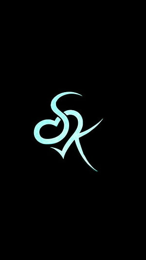 Glowing Cyan Calligraphy Letter S on Dark Pixel Grid Background HD phone wallpaper