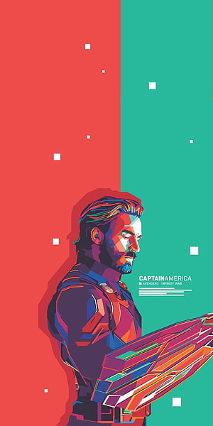 Captain America Pop Art Illustration from Avengers Infinity War HD phone wallpaper