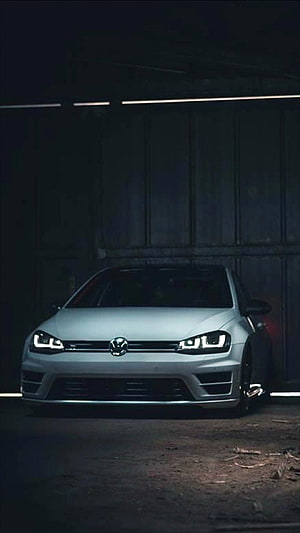 Volkswagen Polo GTI Front View in Dark Industrial Setting HD phone wallpaper