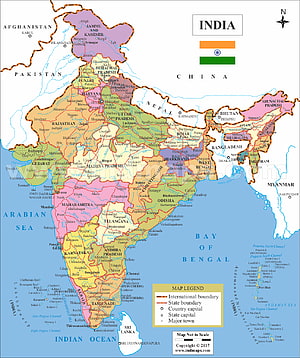 Detailed Political Map of India Showing All States, Capitals, and Major Cities HD phone wallpaper