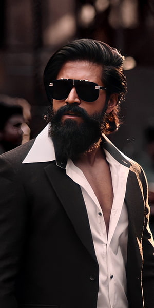 Allu Arjun stylish portrait wearing sunglasses and a black suit with an open white shirt HD phone wallpaper
