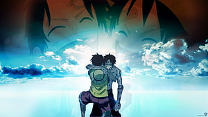 Portgas D. Ace and Monkey D. Luffy Embracing in One Piece Anime Scene HD wallpaper