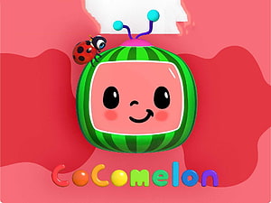 Cocomelon Watermelon Character with Ladybug on Pink Background HD wallpaper