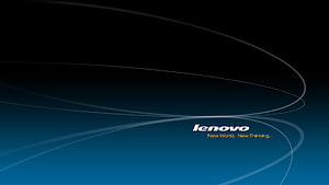 Lenovo Corporate Branding with Abstract Blue and Black Curved Lines HD wallpaper