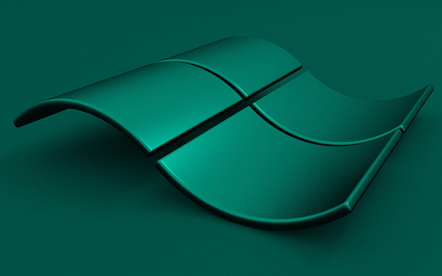 Monochrome Teal Windows Vista Logo 3D Render Wallpaper HD wallpaper