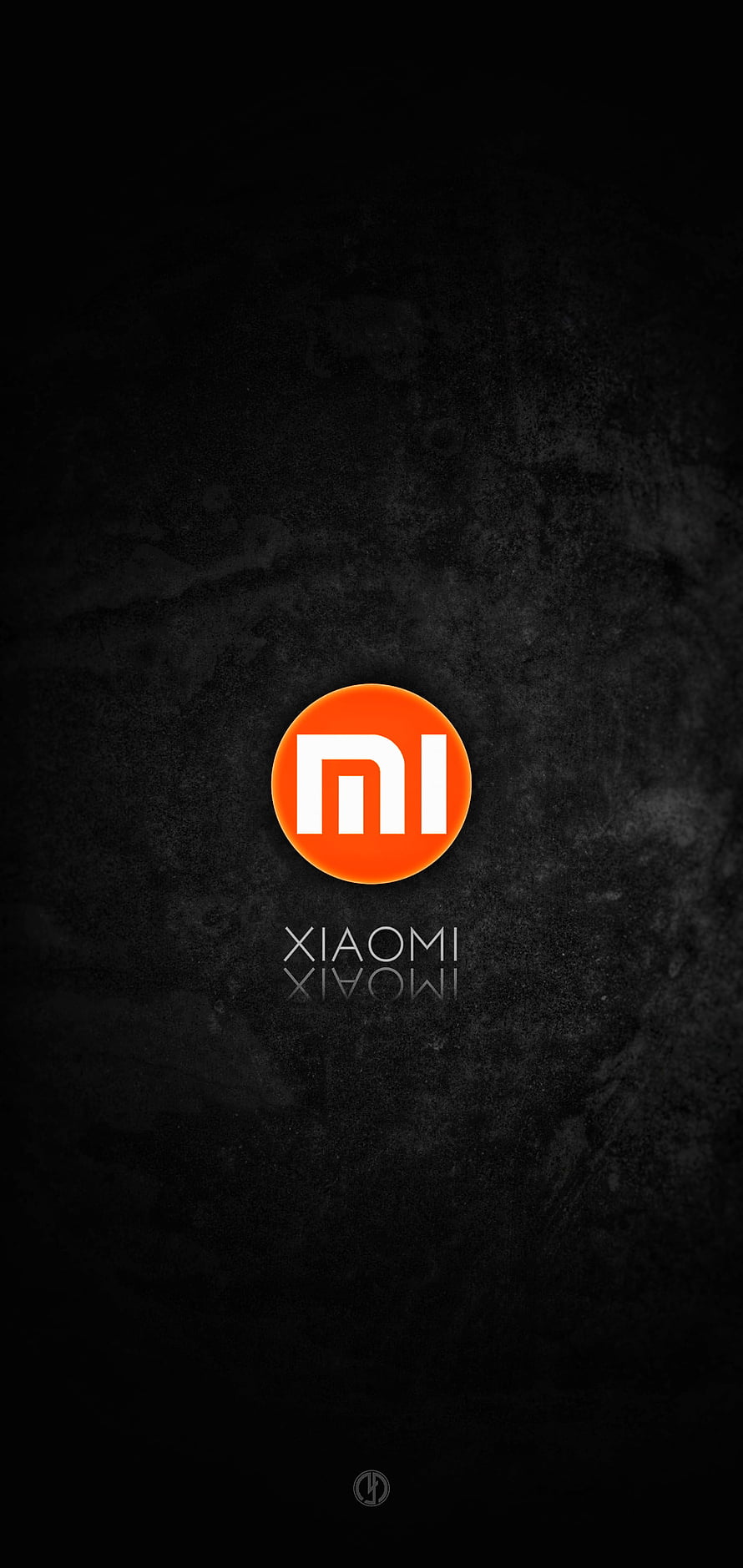 Minimalist Xiaomi Logo Wallpaper With Dark Textured Background HD phone wallpaper