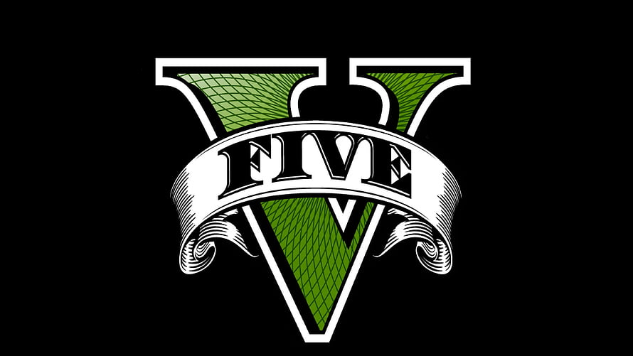 Grand Theft Auto V Logo Emblem With Green Diamond Pattern On Black Background HD wallpaper