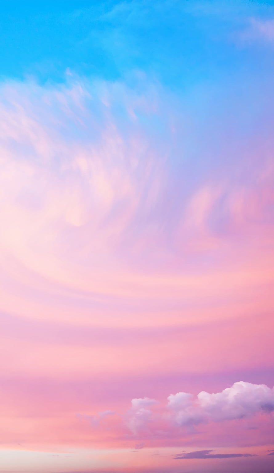 Dreamy Pastel Sky With Pink And Blue Clouds HD phone wallpaper