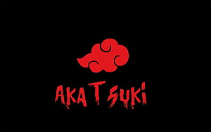 Akatsuki Red Cloud Emblem on Black Background HD wallpaper