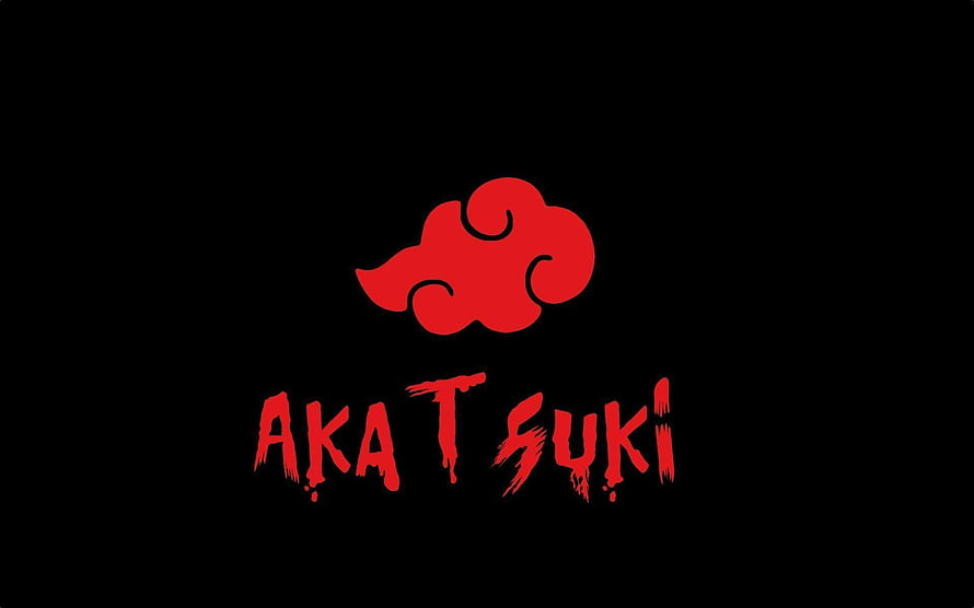Akatsuki Red Cloud Emblem on Black Background HD wallpaper