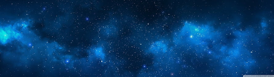 Deep Blue Cosmic Nebula and Starfield Panorama for Dual Monitor Setup HD wallpaper