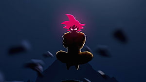 Son Goku in Super Saiyan Rosé Form Meditating in a Dark Void HD wallpaper