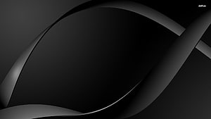 Sleek Black Abstract Curves Minimalist Dark Geometric Design HD wallpaper