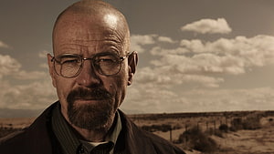 Breaking Bad Walter White Portrait in the Desert with Sepia Tone HD wallpaper