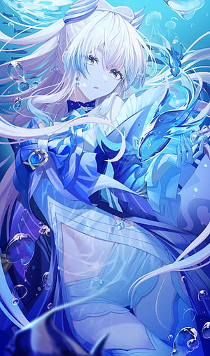 Sangonomiya Kokomi from Genshin Impact in an Ethereal Underwater Scene HD phone wallpaper