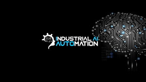 Industrial AI Automation Logo with Circuit Brain and Binary Code on Black Background HD wallpaper