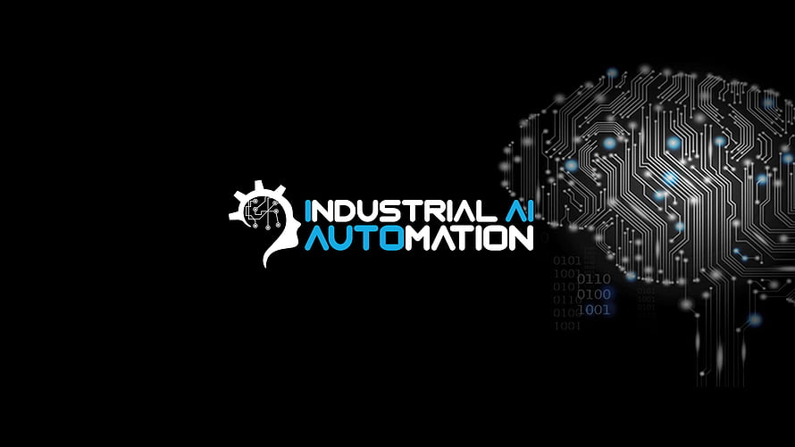 Industrial AI Automation Logo with Circuit Brain and Binary Code on Black Background HD wallpaper