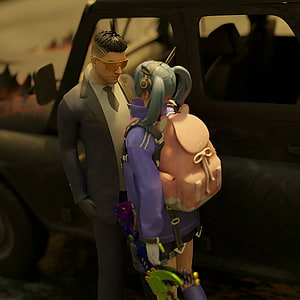 PUBG Mobile Characters Carlo and Sara in a Cinematic Desert Scene HD phone wallpaper