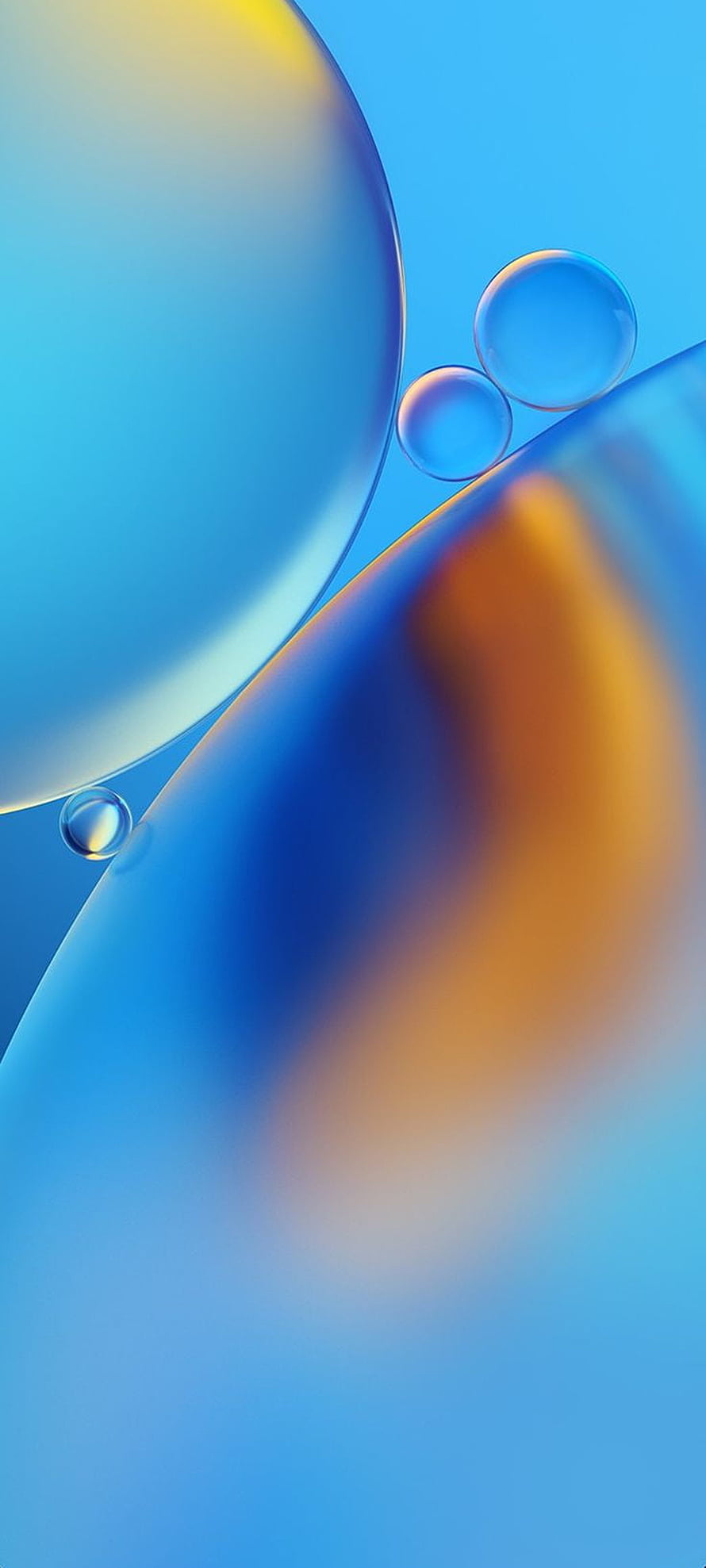 Abstract Blue and Orange Bubble Spheres with Soft Gradient Background HD phone wallpaper