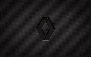 Black Renault Logo on Carbon Fiber Texture Background HD wallpaper
