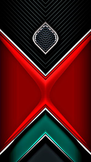 Samsung Galaxy S10 Front Camera and Sensor Module Close-Up with Red and Green Accents HD phone wallpaper