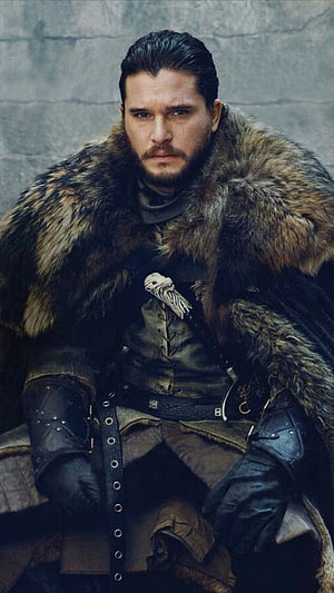 Jon Snow in Fur Cloak and Armor from Game of Thrones HD phone wallpaper