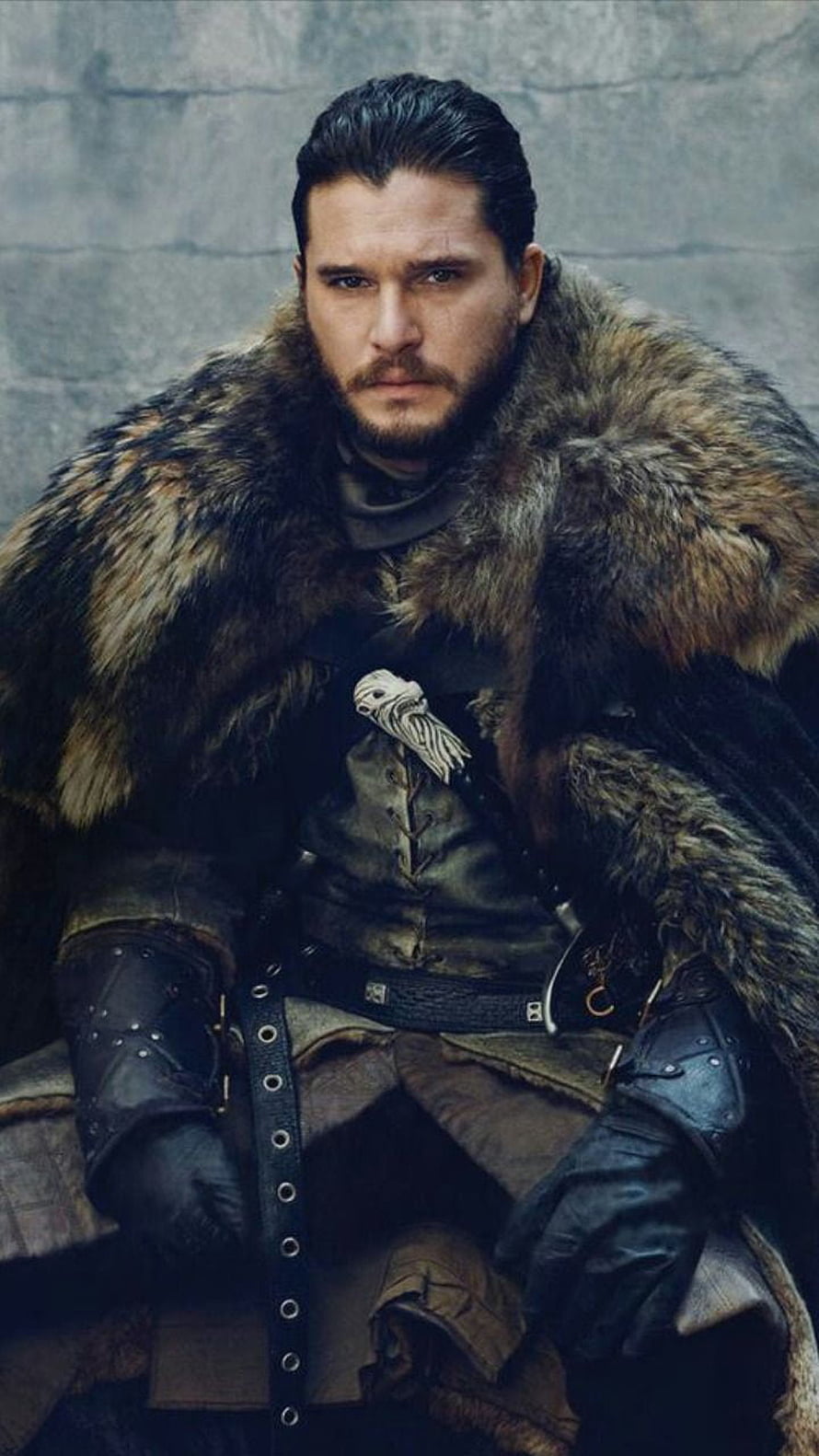 Jon Snow in Fur Cloak and Armor from Game of Thrones HD phone wallpaper