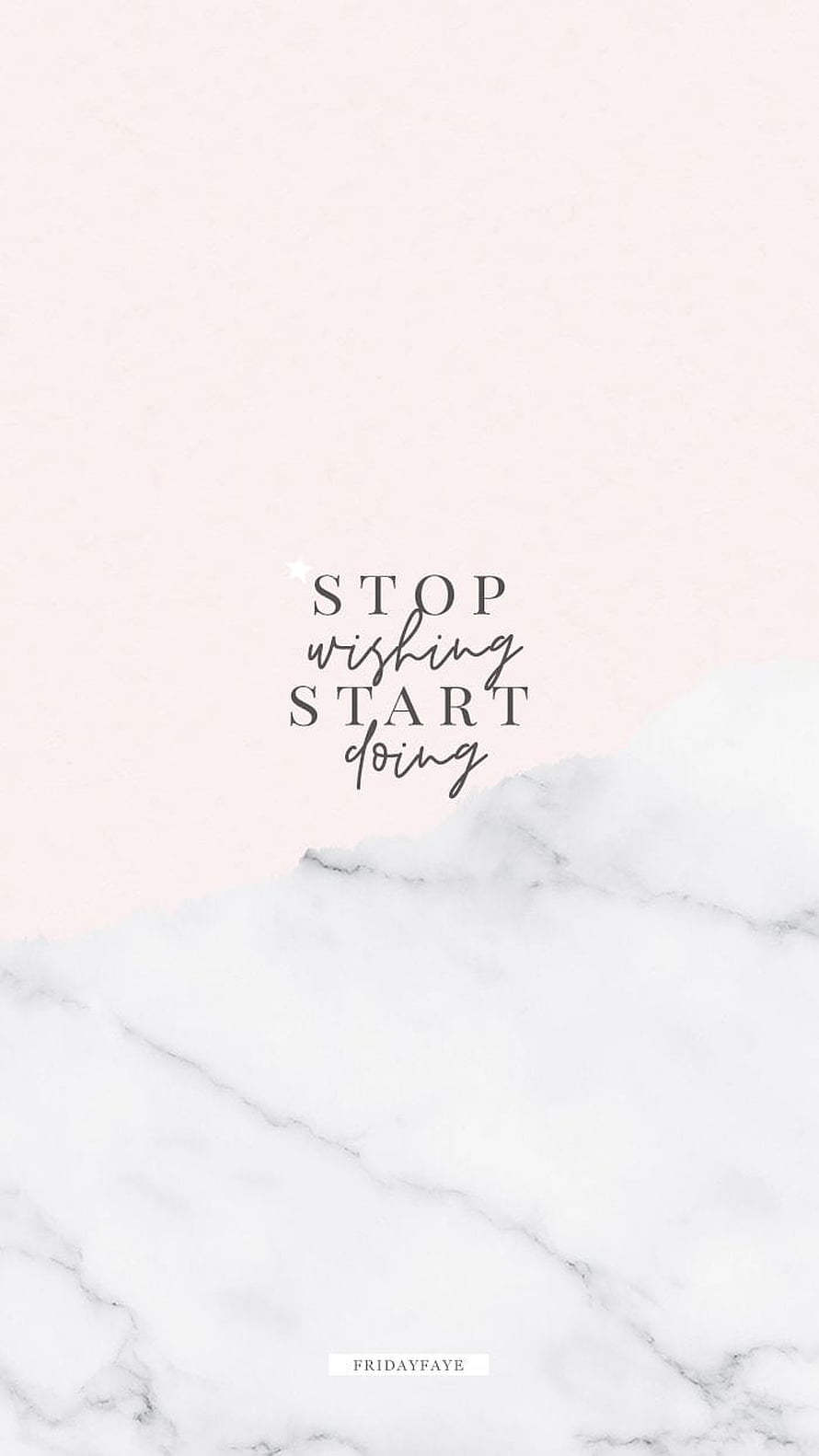 Stop Wishing Start Doing Motivational Quote on Soft Pink and White Marble Background HD phone wallpaper