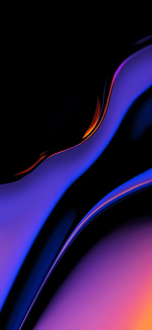 OnePlus 7 Pro AMOLED Abstract Dark Wallpaper with Neon Blue and Purple Curves HD phone wallpaper