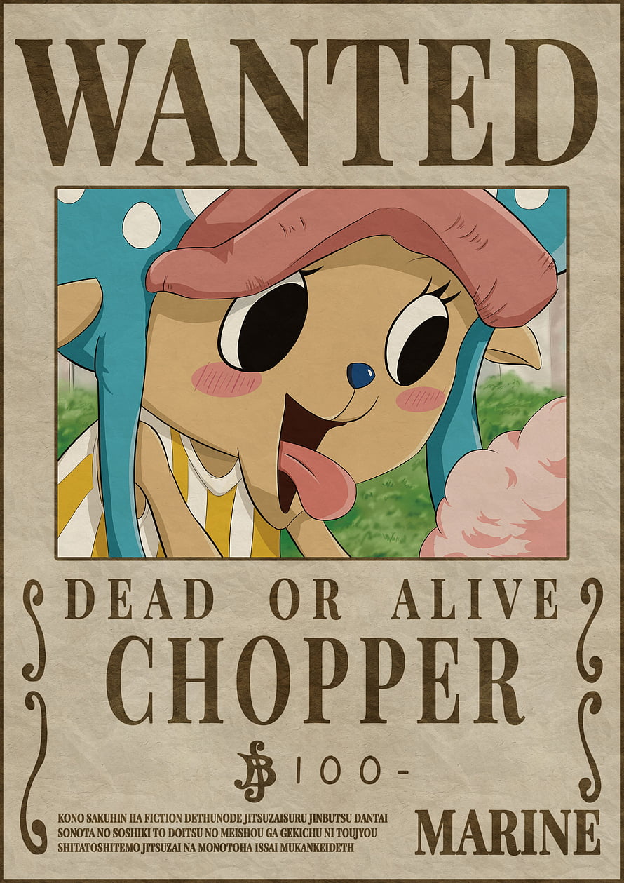 Tony Tony Chopper One Piece Wanted Poster Anime Art HD phone wallpaper