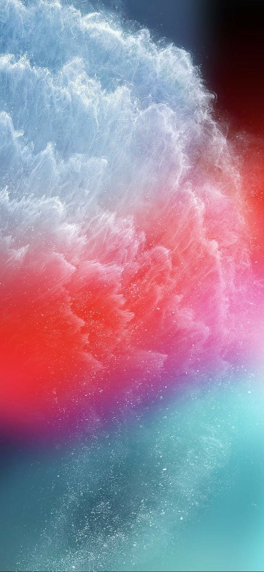 Vibrant abstract ink swirls in blue, pink, and teal with a dreamy ethereal texture HD phone wallpaper