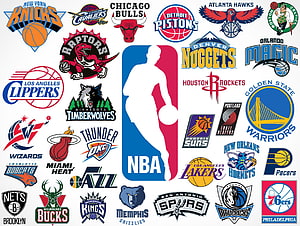 Complete NBA Team Logos Collection Featuring All 30 Franchise Emblems and Central League Mark HD wallpaper