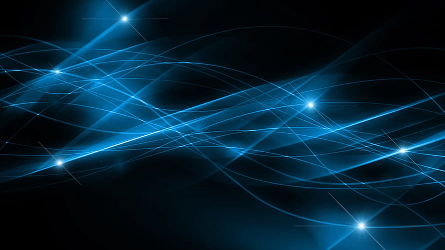 Abstract Blue Light Streaks and Glowing Stars on Dark Background HD wallpaper