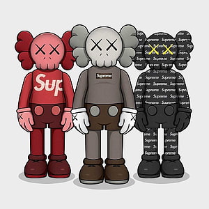 KAWS Companion Characters in Supreme Streetwear Collaboration HD phone wallpaper