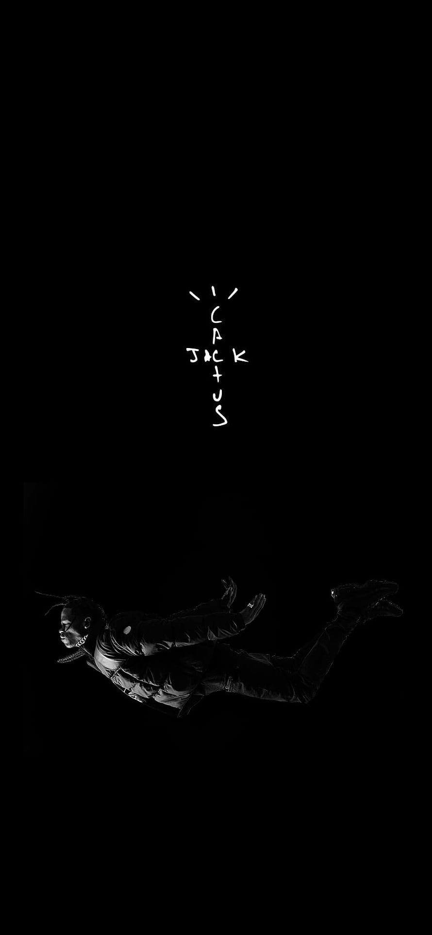 Travis Scott Cactus Jack Album Artwork Black and White Floating Portrait HD phone wallpaper