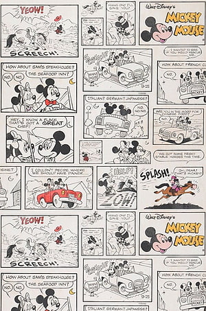 Vintage 1930s Mickey and Minnie Mouse Comic Strip Page HD phone wallpaper