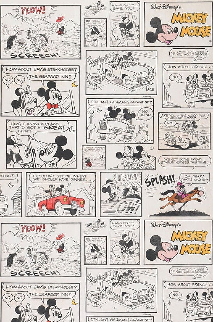 Vintage 1930s Mickey and Minnie Mouse Comic Strip Page HD phone wallpaper