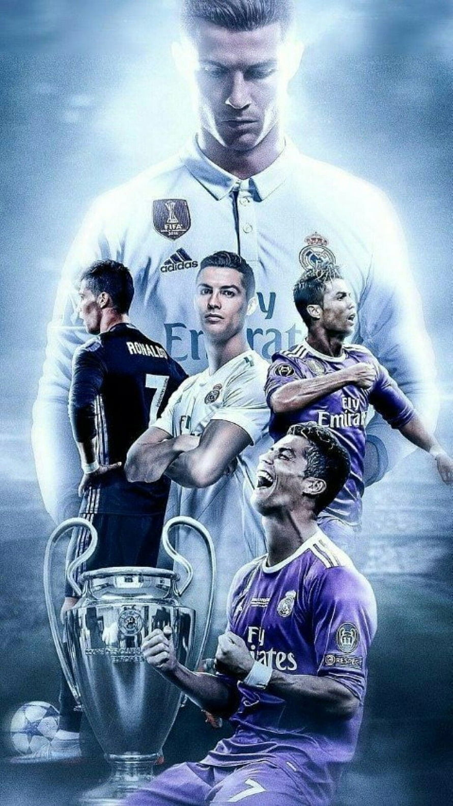 Cristiano Ronaldo Real Madrid Champions League Trophy Celebration Wallpaper HD phone wallpaper