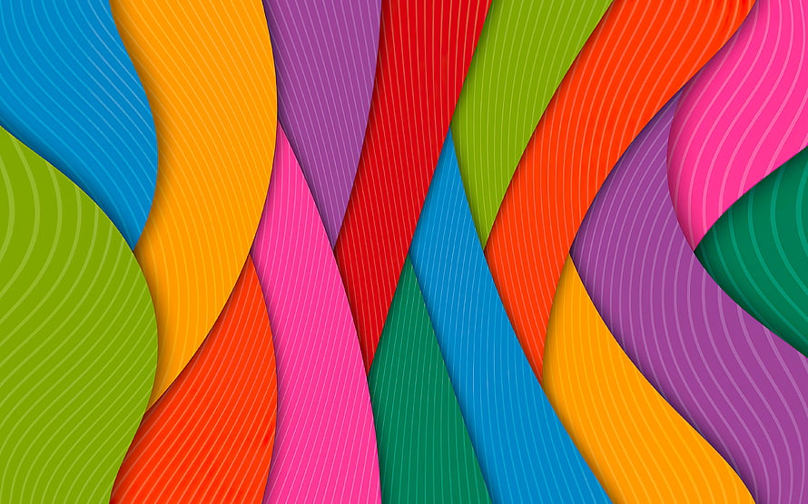 Vibrant Abstract Wavy Lines Background With Colorful Stripes HD wallpaper