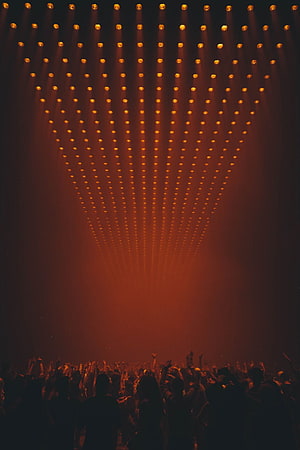 Kanye West The Life of Pablo Tour Concert Stage Lighting and Crowd Silhouettes HD phone wallpaper