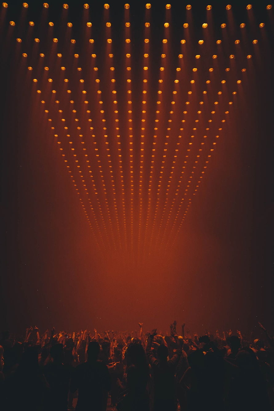 Kanye West The Life of Pablo Tour Concert Stage Lighting and Crowd Silhouettes HD phone wallpaper