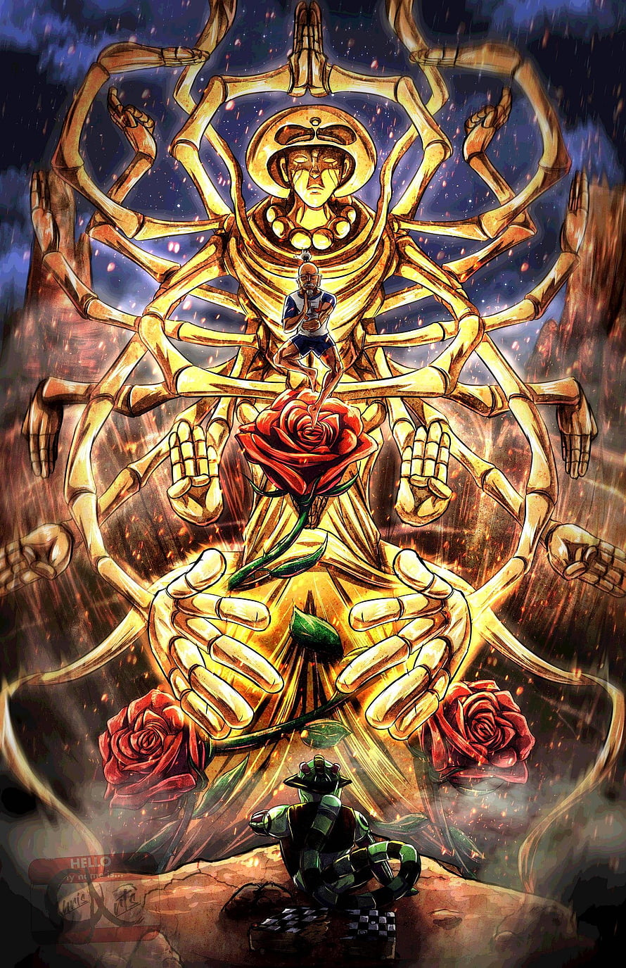 Hunter x Hunter: Chairman Netero and Meruem in a Golden Multi-Armed Divine Pose, Meruem Vs. Netero (by Me!) : R HunterXHunter, Chairman Netero HD phone wallpaper