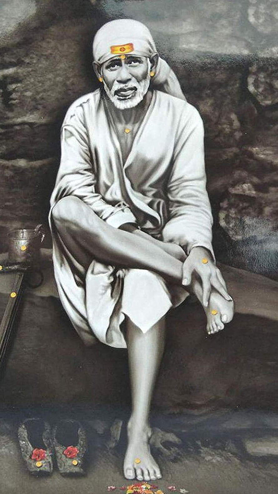 Portrait of Sri Ramakrishna Paramahamsa Sitting in Meditation with Traditional Attire HD phone wallpaper