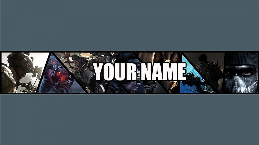 Call of Duty Ghosts Gaming Banner Template with Soldier and Weapon Collage HD wallpaper