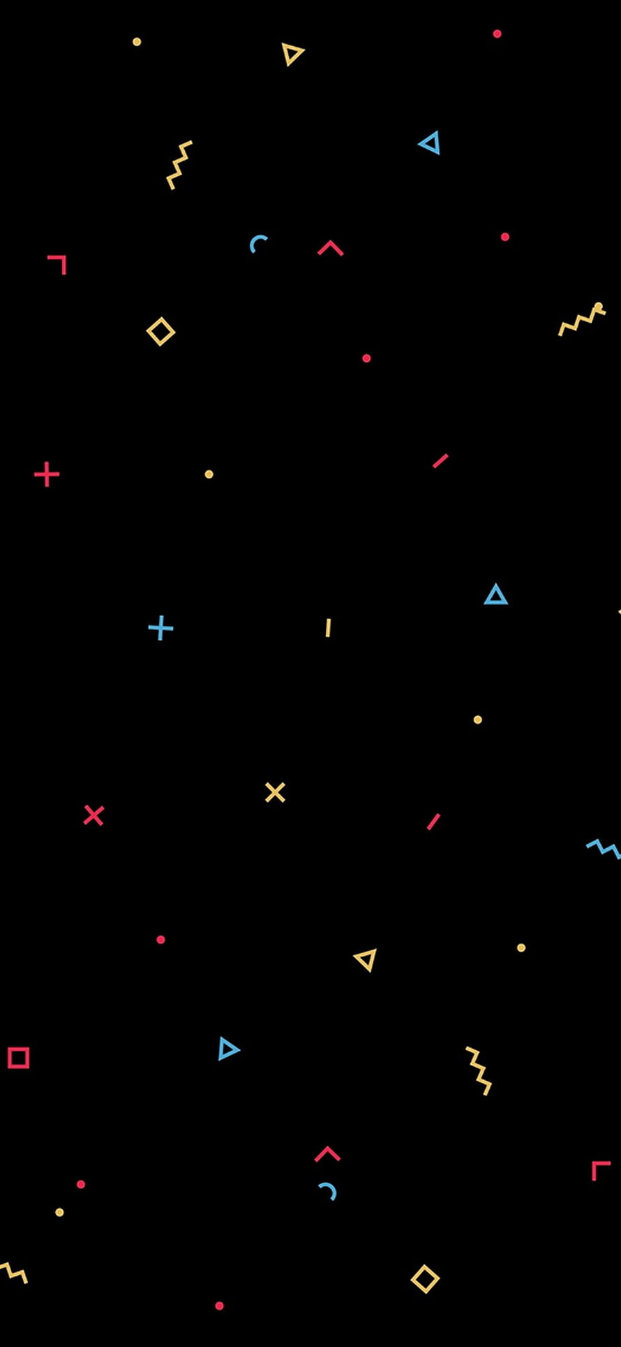 Retro 80s Geometric Shapes Pattern on Black Background HD phone wallpaper