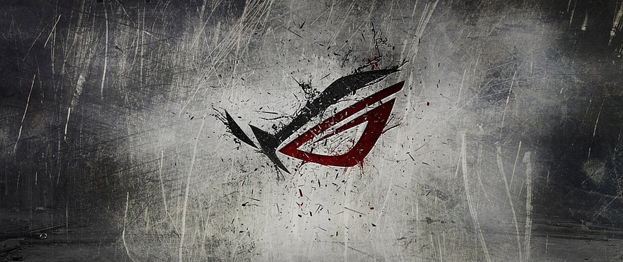 ASUS ROG Republic of Gamers Logo on Grunge Metal Texture HD wallpaper