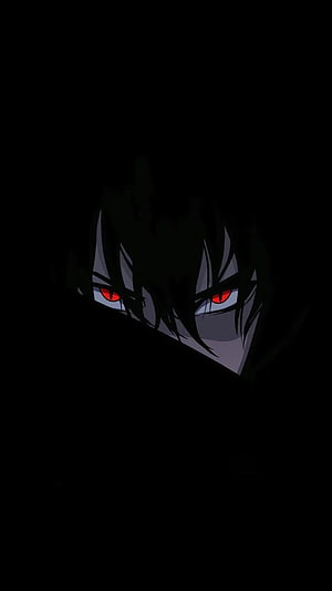 Anime Character With Glowing Red Eyes In Dark Shadows HD phone wallpaper