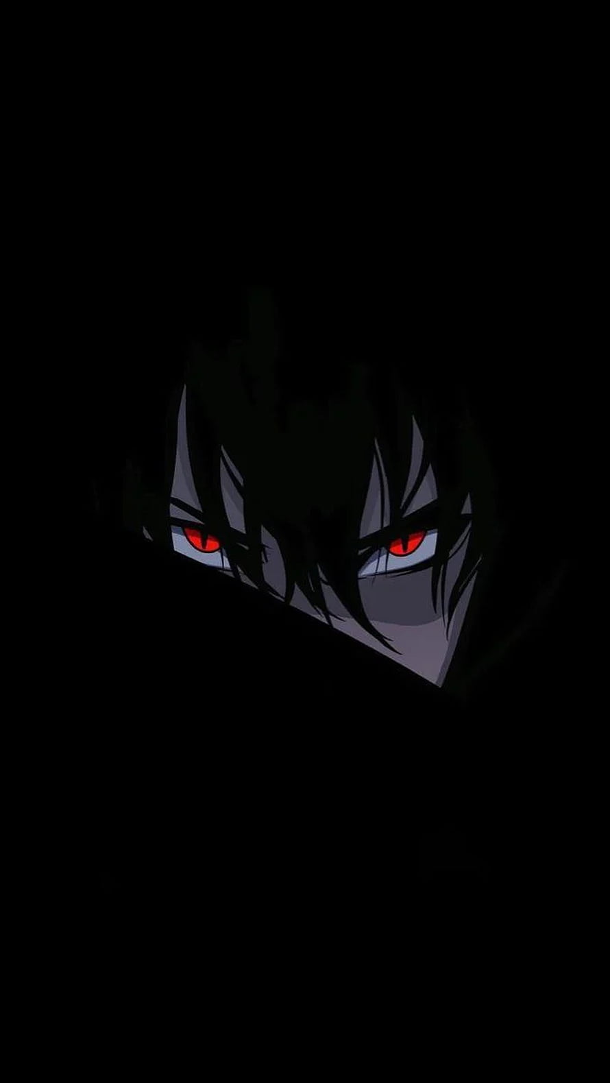 Anime Character With Glowing Red Eyes In Dark Shadows HD phone wallpaper