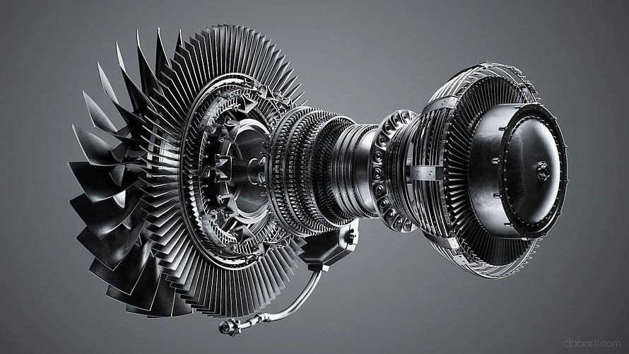CFM56 Jet Engine Turbine Assembly with Exposed Fan Blades and Internal Components HD wallpaper